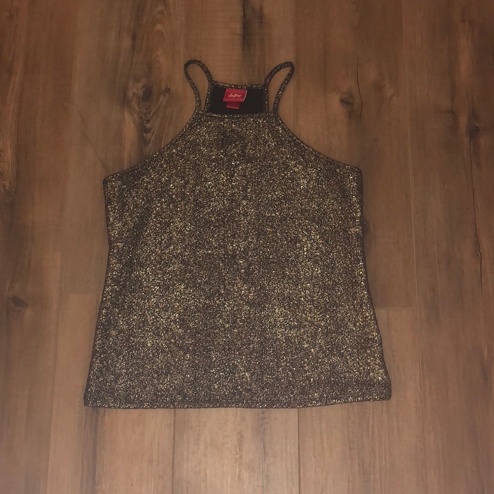 Gold and black boutique sparkle halter tank size s